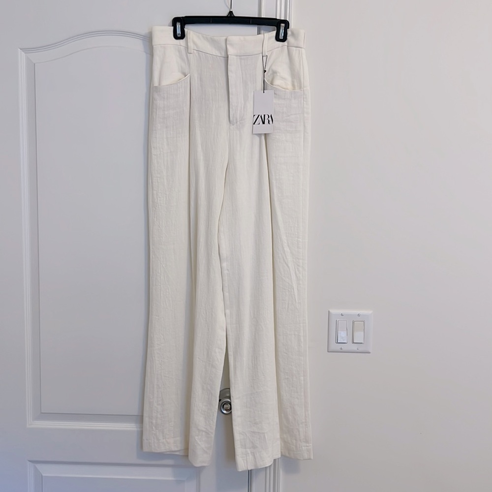 Zara wide leg linen pants